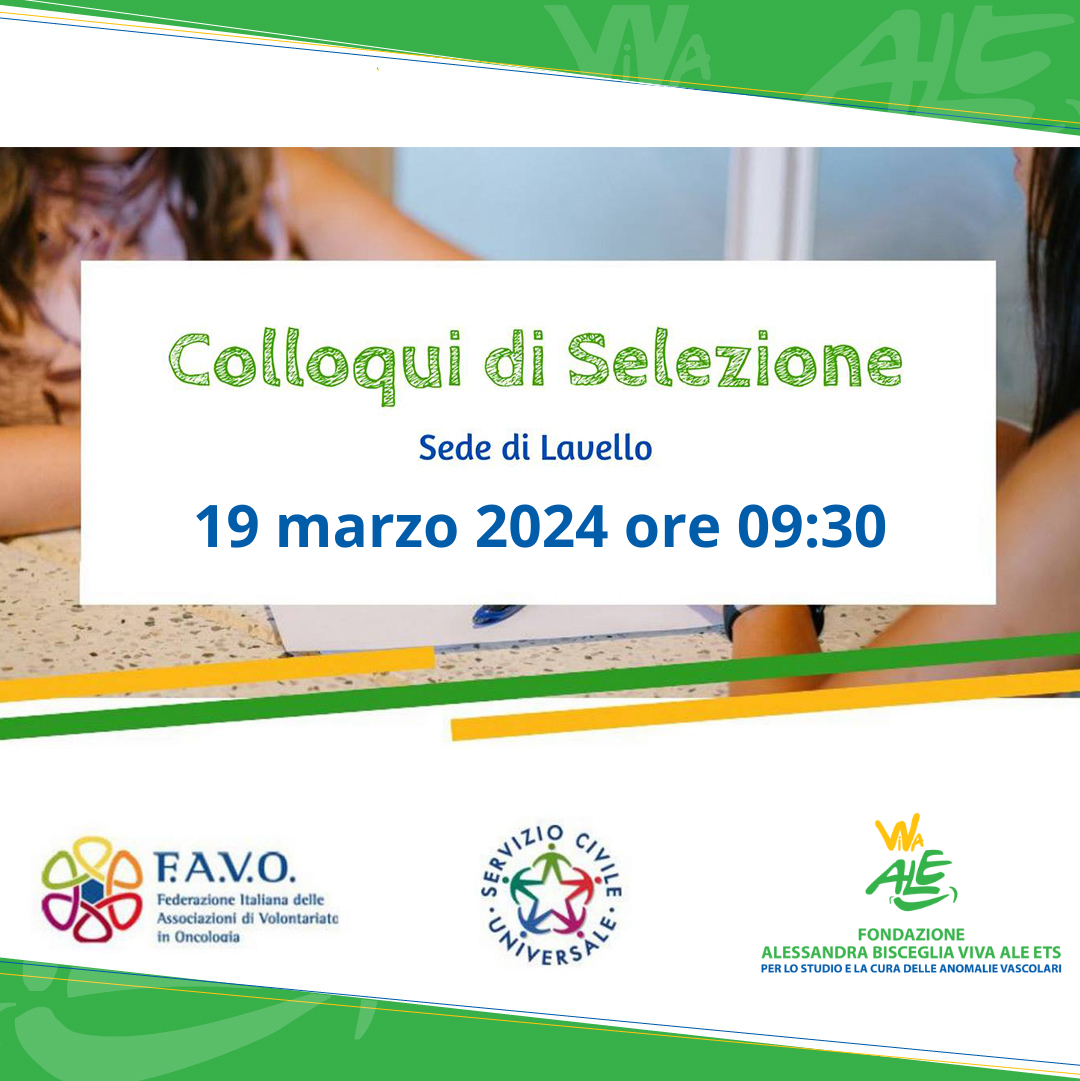 Calendario Dei Colloqui Di Selezione Servizio Civile Fondazione